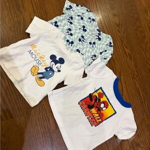 Disney Mickey Mouse Spider-Man t-shirt bundle 12M